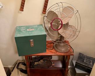 Antique Metal Fan and Ice Skates