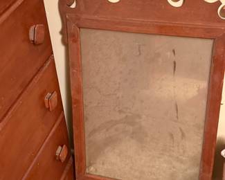 Antique Ornate Wood Carved Mirror
