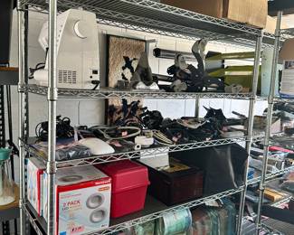 Survival/Prepper food collection. Shimano bike tools, sewing machine for parts, all sorts of electronics, even an X360 with games.