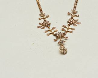Antique Rose Gold and Seed Pearl Necklace