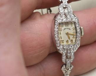 Lady Elgin Diamond & Platinum Wrist Watch Appraisal $4800