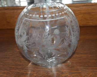 Etched Cryystal Vase