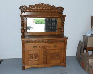 Carved Oak Sideboard
