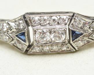 Deco Diamond , Saphire & Platinum Bracelet appraised $2500