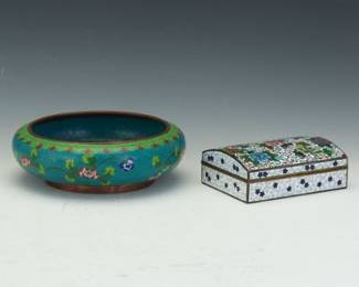 Two Cloisonne Enamel Objects