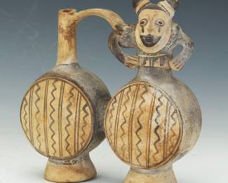 Peru Chancay Pottery Whistling Vessel, ca. 800 CE