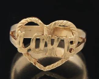 Ladies Gold LOVE Ring