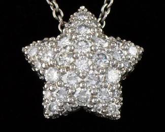 Kurt Wayne Platinum, Gold and Diamond Star Slider on Chain