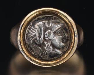 Classical Gold and Silver GreekRoman Coin Ring