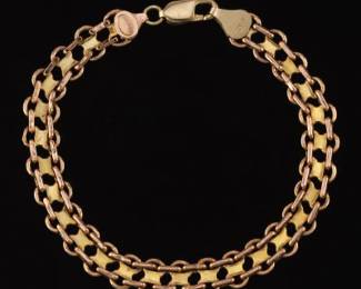 Ladies Vintage Italian Gold Fancy Links Bracelet