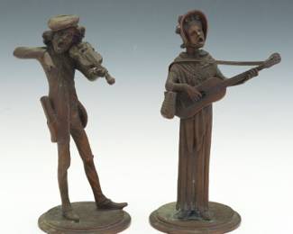 Francois George French, fl. late 19th early 20th century Pair of Figural Musicians