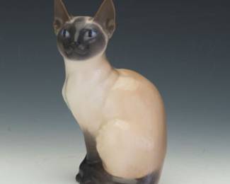 Royal Copenhagen Porcelain Siamese Cat Figurine