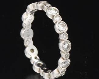 Tiffany Co Platinum and Diamond Eternity Band