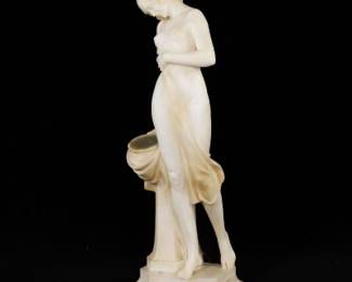 Art Deco Semi Nude Maiden Signed S. Bianchini, Firenza Florence, Italy