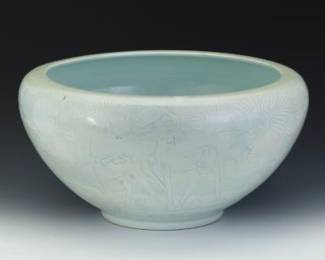 Japanese Large Porcelain Clair de Lune Glaze Planter