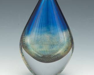 Orrefors Kraka Art Glass Vase by Sven Palmqvist, Sweden, circa 1950s