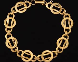 Gold Bracelet, Adapted from Figure Eight Russian Necklace at the Met