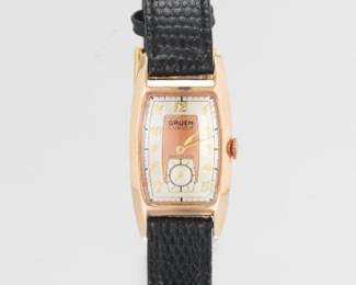 1940s Gruen Curvex 14K Rose Gold Wristwatch