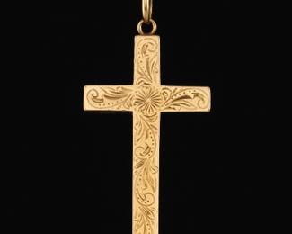Ladies Vintage Gold Greek Cross