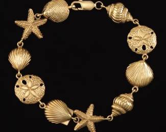 Ladies Gold Shell Motif Bracelet