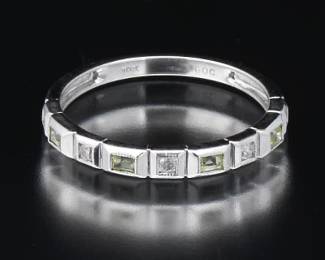 Ladies Gold, Diamond and Peridot Band