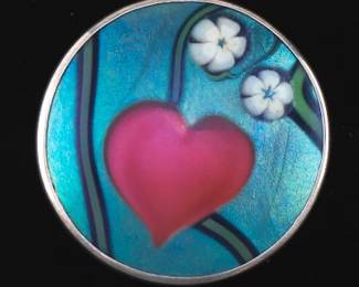 Orient Flume Silver and Glass Brooch