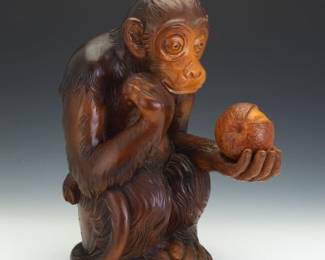 Italian Carved Wood Monkey by Macabo, Italy, 20th Century