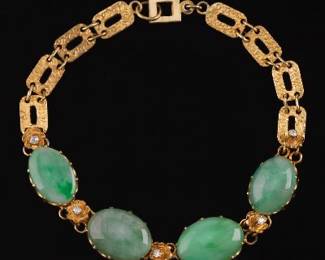 Vintage Gold and Jade Bracelet