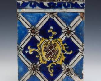 Continental Majolica Architectural Tile, 19th Century