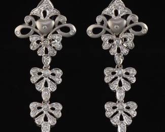 Ladies Pair of Gold and Diamond Chandelier Earrings