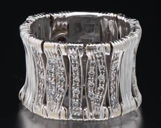 Roberto Coin Italia Gold, Diamond and Ruby Elephant Skin Flex Wide Band