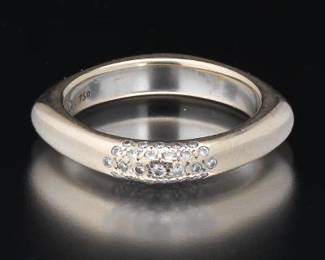 Tiffany Co. 18K Gold and Diamond Cushion Band