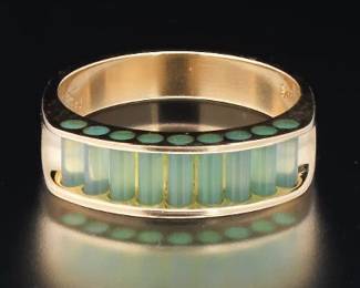 J. Kennedy Design CYLETTES Gold and Chalcedony Ring