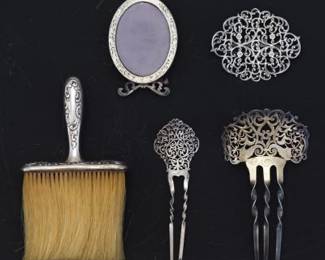 Five Sterling Silver Vanity Items