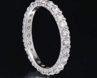 Ladies Platinum and Lab Grown Diamond Eternity Band