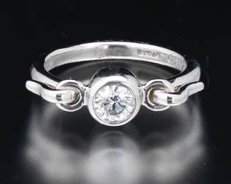 Tiffany Co. Elsa Peretti Platinum and Diamond Ring