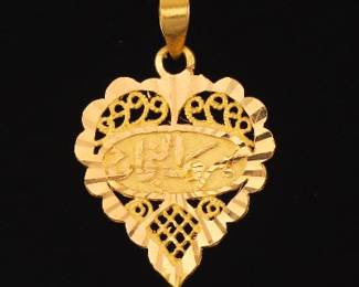 Ladies High Carat Gold Success Heart Pendant
