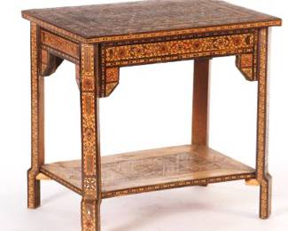 Syrian Inlaid side Table, 19th Century