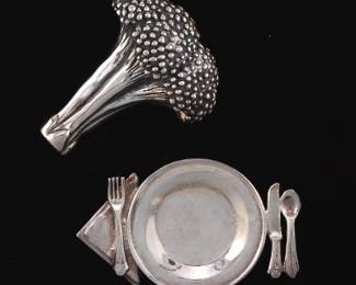 Two Sterling Silver Brooches