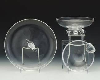 Three Steuben Dishes