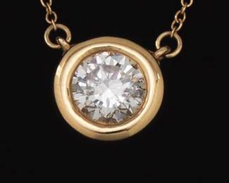 Ladies 1.00 Carat Diamond Solitaire Necklace