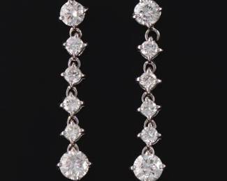 A Pair of Diamond Drop Earrings