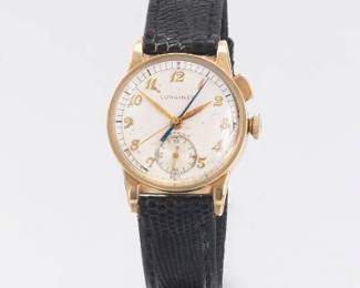 Very Rare Longines 1940s One Button Flyback Chronograph