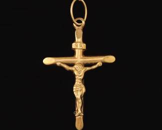 18K Italian Gold Crucifixion Pendant