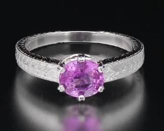 Ladies Platinum, Pink Sapphire ad Diamond Ring