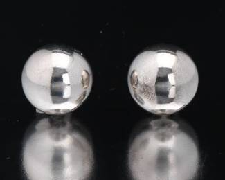 Tiffany Co. Pair of Sterling Silver Bead Ear Studs
