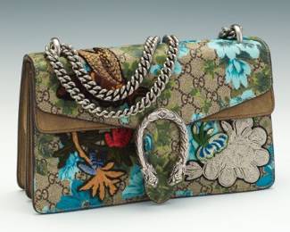 Gucci Floral Embroidered Dionysus Print Supreme Coated Canvas