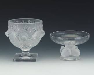 Two Lalique Crystal Dishes