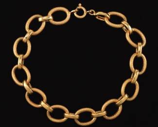Ladies 18k Gold Textured Bracelet