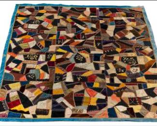 American Victorian Crazy Quilt, Late 19th Century